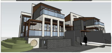 精品現代風格獨棟別墅SU模型設計圖解析與獲取