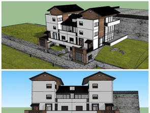 精品現代風格山地別墅SU模型設計圖 山地建筑的藝術表達