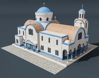 地中海單體建筑3D模型 構建理想中的陽光海岸生活